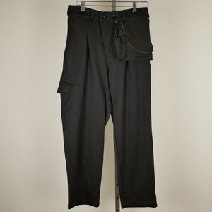 Y-3 Yohji Yamamoto Black Cargo Pants with Detachable Waist Pack S